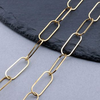 304 Stainless Steel Paperclip Lanac 20x8x1mm Gold...SSL-T003-25G-20m