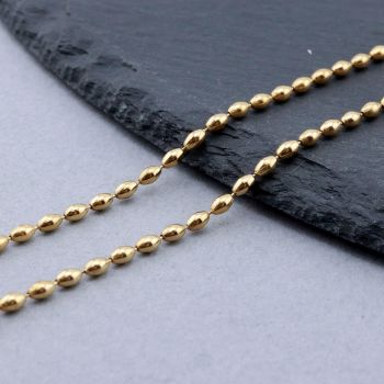 304 Stainless Steel Ball Lanac 3x2mm Gold...SSL-F136-14G-20m