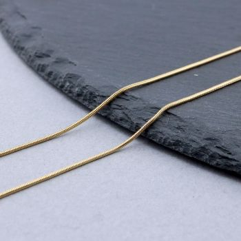 304 Stainless Steel Snake Lanac 0,9mm Gold...SSL-P203-J01-10m