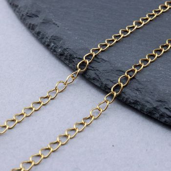 304 Stainless Steel Vareni Lanac 4x3x0.5mm Gold...SSL-B020-05G-25m