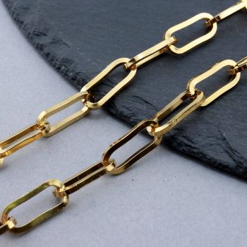 304 Stainless Steel Lanac 18x7x1.6mm Gold...SSL-F011-01B-G-10m