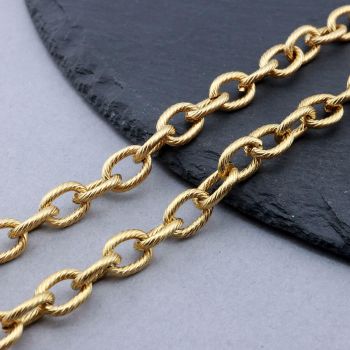 304 Stainless Steel Lanac 11x8x2mm Gold...SSL-T003-23A-G-10m