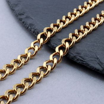 304 Stainless Steel Cuban Lanac 10x8x2 mm Gold...SSL-P003-24B-25m