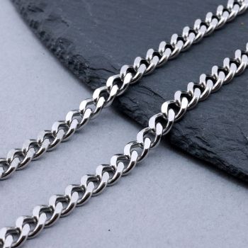 304 Stainless Steel Cuban Lanac 7x5x1.4mm...SSL-K001-19-5mm-10m