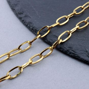 304 Stainless Steel Lanac 12x6x1.2mm Gold...SSL-T002-09G-10m