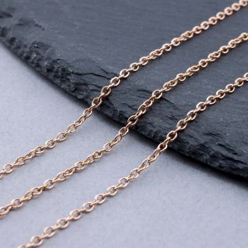 304 Stainless Steel Lanac 2x1.5x0.4mm Rose Gold...SSL-H009-26RG-10m