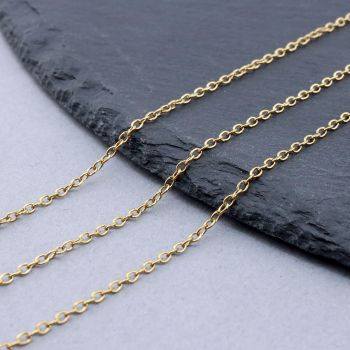 304 Stainless Steel Lanac 2x1.5x0.4mm Gold...SSL-CHS-H009-04G-20m