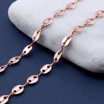 Mesing Coffe Bead Lanac Pozlata Rose Gold ,7x5.5x1.5mm, Alka: 1x3mm...MLP-P0006-03RG-5m