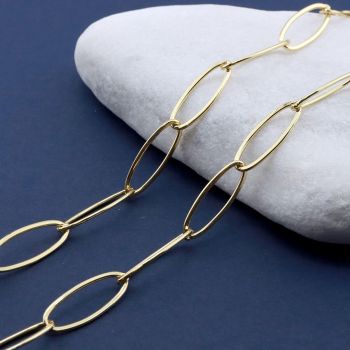 Mesing Vareni Paperclip Lanac 18K pozlata19x7x1mm...MLP-G005-24G-5m