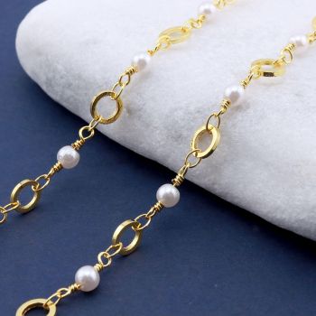 Mesing Handmade Lanac 18K Pozlata 4x2x0.3mm, Krug: 6x1mm...MLP-I031-04G-5m