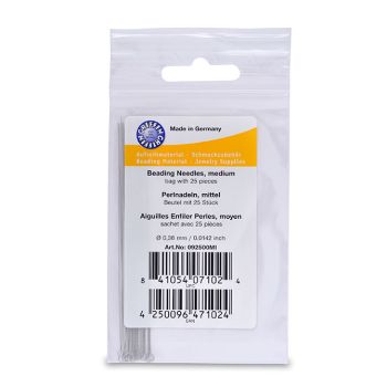 Upletena igla za nizanje perli, MEDIUM, debljina 0,35 mm, 1 komad   ( BEJNEETW-M/25)