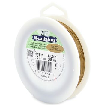 Čelična sajla za nizanje- 7 niti, 0,3mm, boja Saten Zlatna ( BEJW01NG-8 )