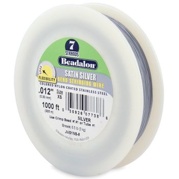 Čelična sajla za nizanje- 7 niti, 0,3mm, boja Saten silver ( BEJW01NS-8 )