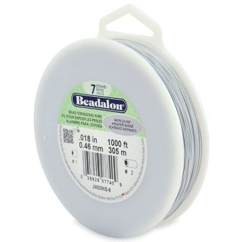 Čelična sajla za nizanje- 7 niti, 0,46mm, boja Saten silver, ( BEJW03NS-8 )