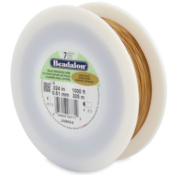 Čelična sajla za nizanje- 7 niti, 0,61 mm, boja Saten Zlatna, ( BEJW06NG-8 )