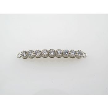 Konektor Rodijum sa Cubic cirkonima, 38x4x3 mm ( CZ-RD115)