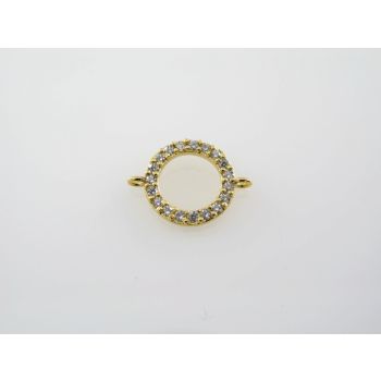 Konektor pozlata 18K sa Cubic cirkonima ,17 x 12 x 2 mm( CZ-ZLP108)