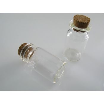 Staklene flašice sa plutanim zavaračem. Dimenzije 45 x22mm, otvor oko 12 mm  ( FL102 ) 