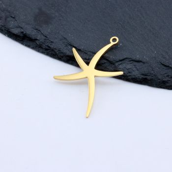 Stainless Steel Privezak Starfish, Gold...Q005-02G