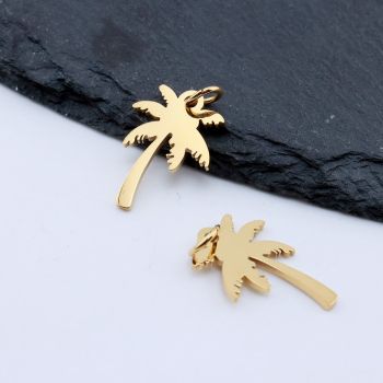 Stainless Steel Privezak Palmica, Gold...Q201-JN302-2