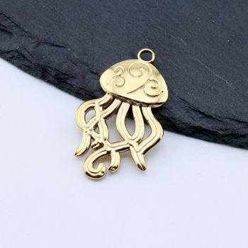 Stainless Steel Privezak Meduza,Gold...G335-05G