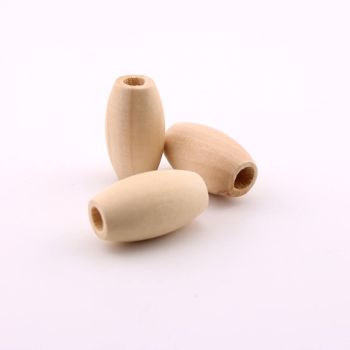 Drvene ukrasne perle 16х30 mm,  rupa oko 8 mm. Natur drvo bez laka i boje ( 23DP05D)