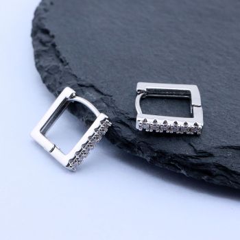 Osnova za Minđuše 12x12 mm, Rodijum...P-21292-R