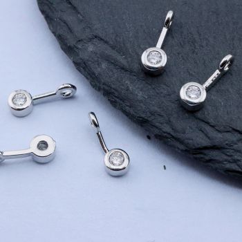 Privezak 10x3 mm, Rodijum...P-215306-R