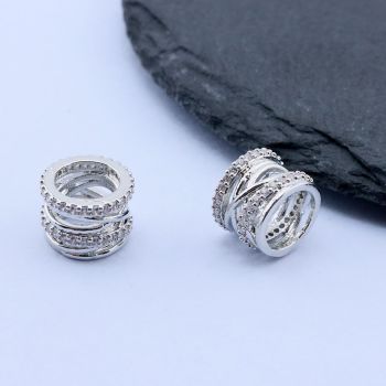 Perla 7.6x10 mm, Rodijum...P-208223-R