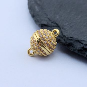 Magnetna kopča 10x10 mm, 18k Pozlata...P-115654