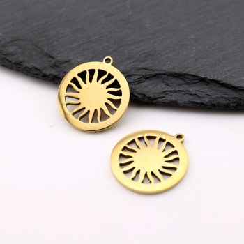 Stainless Steel privezak Gold 20x1 mm, rupa 2mm (23SSK17AG)