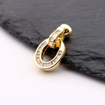 Premium kopča sa CZ Cirkonima za bisere,perle,18k Pozlata...P-23MK60D