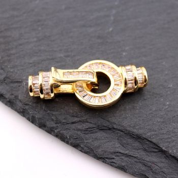 Premium kopča sa CZ Cirkonima za bisere,perle... - Pozlata 18k  (  23MK60CG )