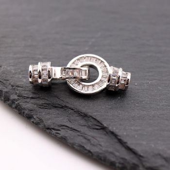 Premium kopča sa CZ Cirkonima za bisere,perle... - Rodijum (  23MK60CP )