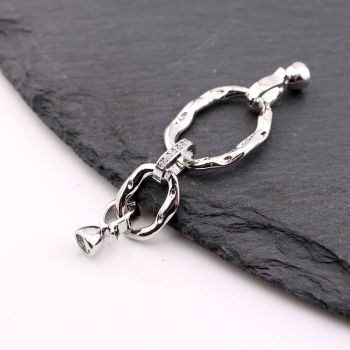 Premium kopča sa CZ Cirkonima za bisere,perle... - Rodijum (  23MK60FP )