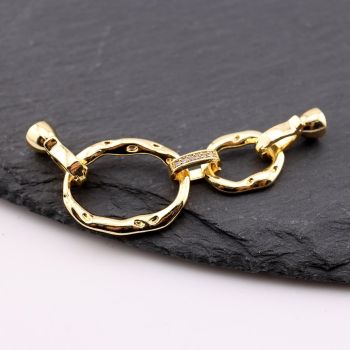 Premium kopča sa CZ Cirkonima za bisere,perle... - Pozlata 18k (  23MK60FG )