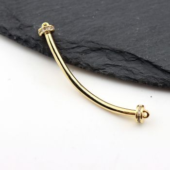 Ukrasni link sa CZ cirkonima 45x5mm, alke oko 1 mm- Pozlata 18k (  23MK52G )