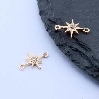 Konektor Zvezda+CZ 12x8 mm,18k Pozlata...P-F081-20G