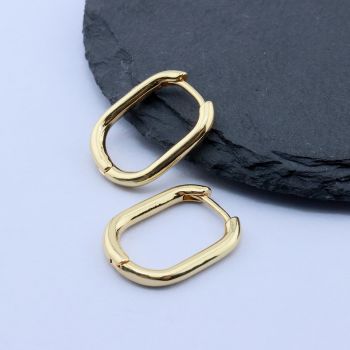 Osnova za minđuše Huggie Hoop 22.5x17x2.5 mm, 18k Pozlata...P-F245-04G-B