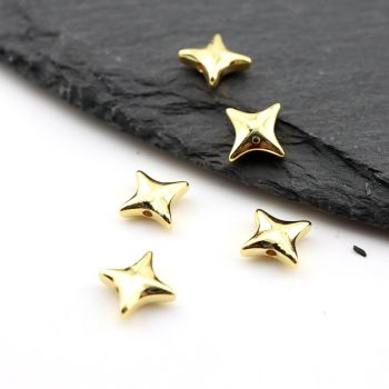 Perla ukrasna 9x9x2mm, rupa oko 1 mm- Pozlata 18k. (  23MK49G )