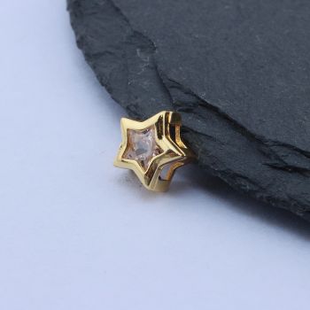 Perla Zvezda+CZ 9x5 mm, 18k Pozlata...P-S348-485-NF