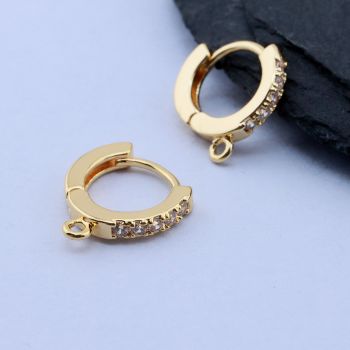 Osnova za minđuše Huggie Hoop 13.5x12x2 mm, 18k Pozlata...P-T063-012-NF