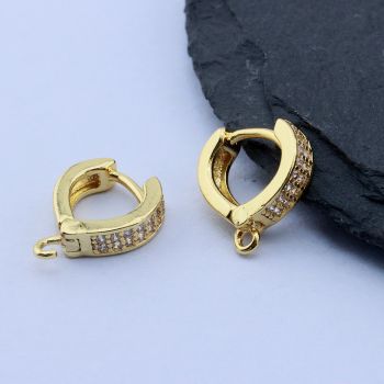 Osnova za minđuše Huggie Hoop 14x12x3.5 mm, 18k Pozlata...P-158-12G