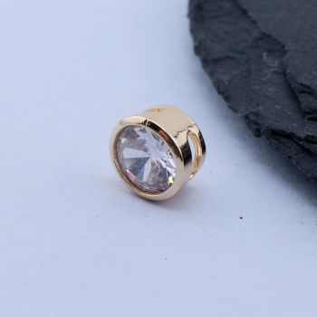 Perla 8x5 mm+CZ , 18k Pozlata...P-E6720-34G