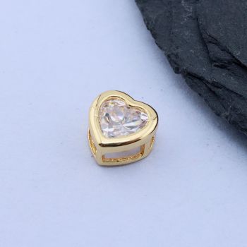 Perla Srce+CZ 9x5 mm, 18k Pozlata...P-N233-150