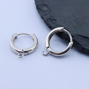 Osnova za minđuše Huggie Hoop 16x15x3.5 mm, Rodijum...P-K083-33P