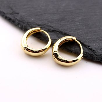 Osnova za mindjuše Huggie Hoop 17x6mm, Pozlata 18k.  ( F26002G )