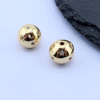 Perla+CZ Cirkoni 9x9 mm,18k Pozlata...P-F038-11G-FF
