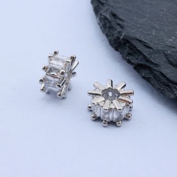 Perla+CZ Cirkoni 8.5x4.5 mm, Rodijum...P-U014-04P