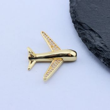 Perla Avion+CZ Cirkoni 24x19.5 mm, 18k Pozlata...P-I668-12